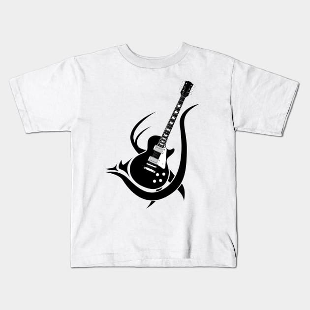 Tribal Guitar Kids T-Shirt by YiannisTees